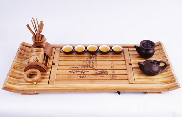 竹茶具，精美竹茶盤